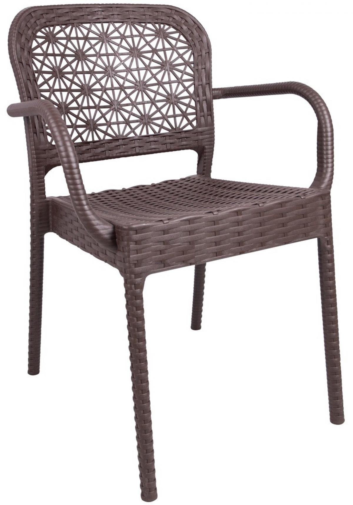 Sillón LATOJA, apilable, polipropileno marrón chocolate