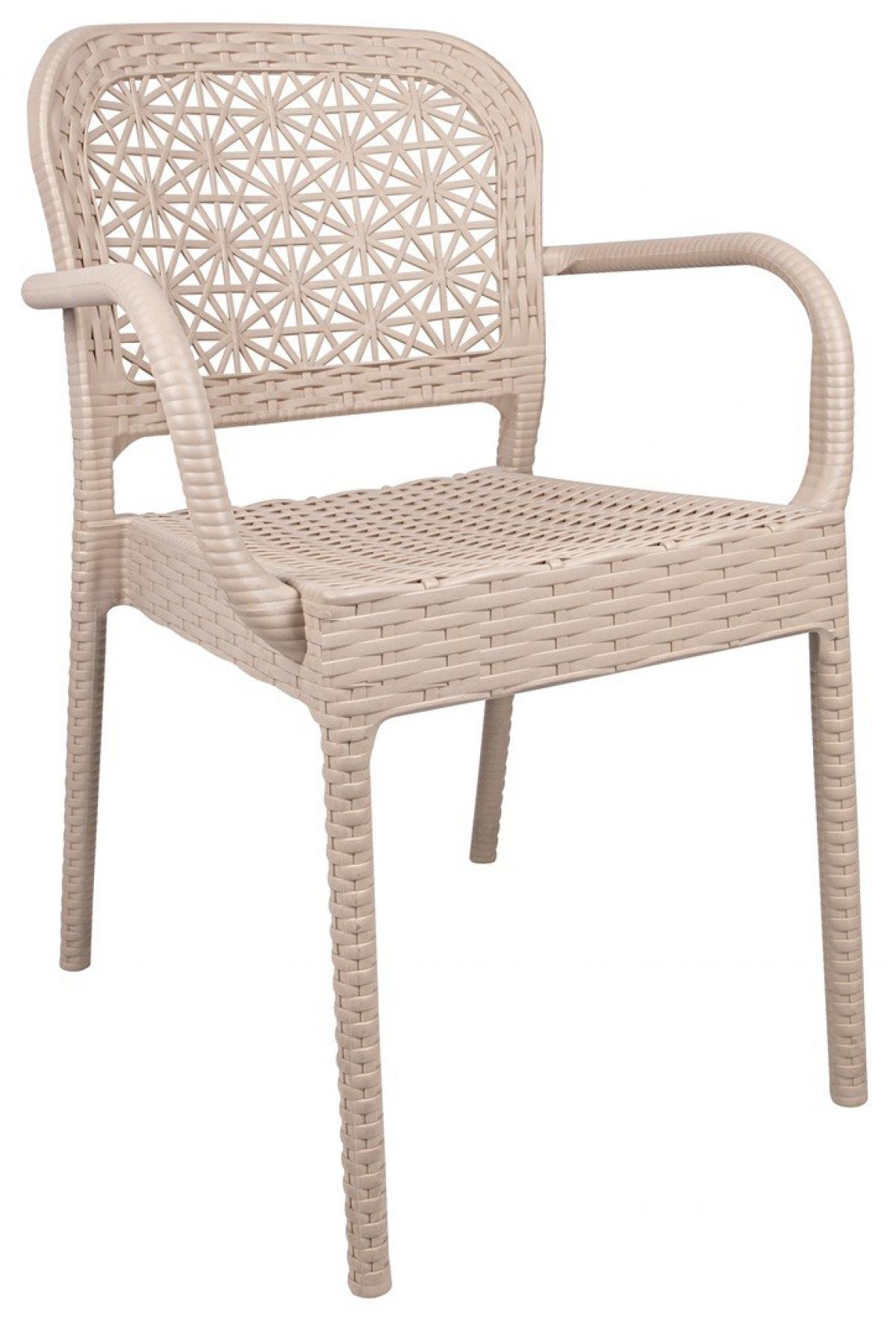 Sillón LATOJA, apilable, polipropileno beige