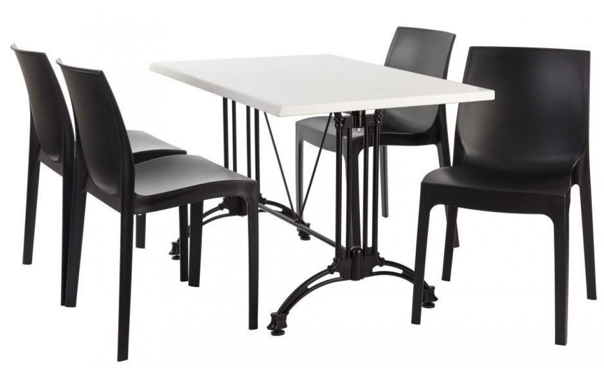 Base de mesa EIFFEL NEW, rectangular, aluminio, negra, altura 70 cms