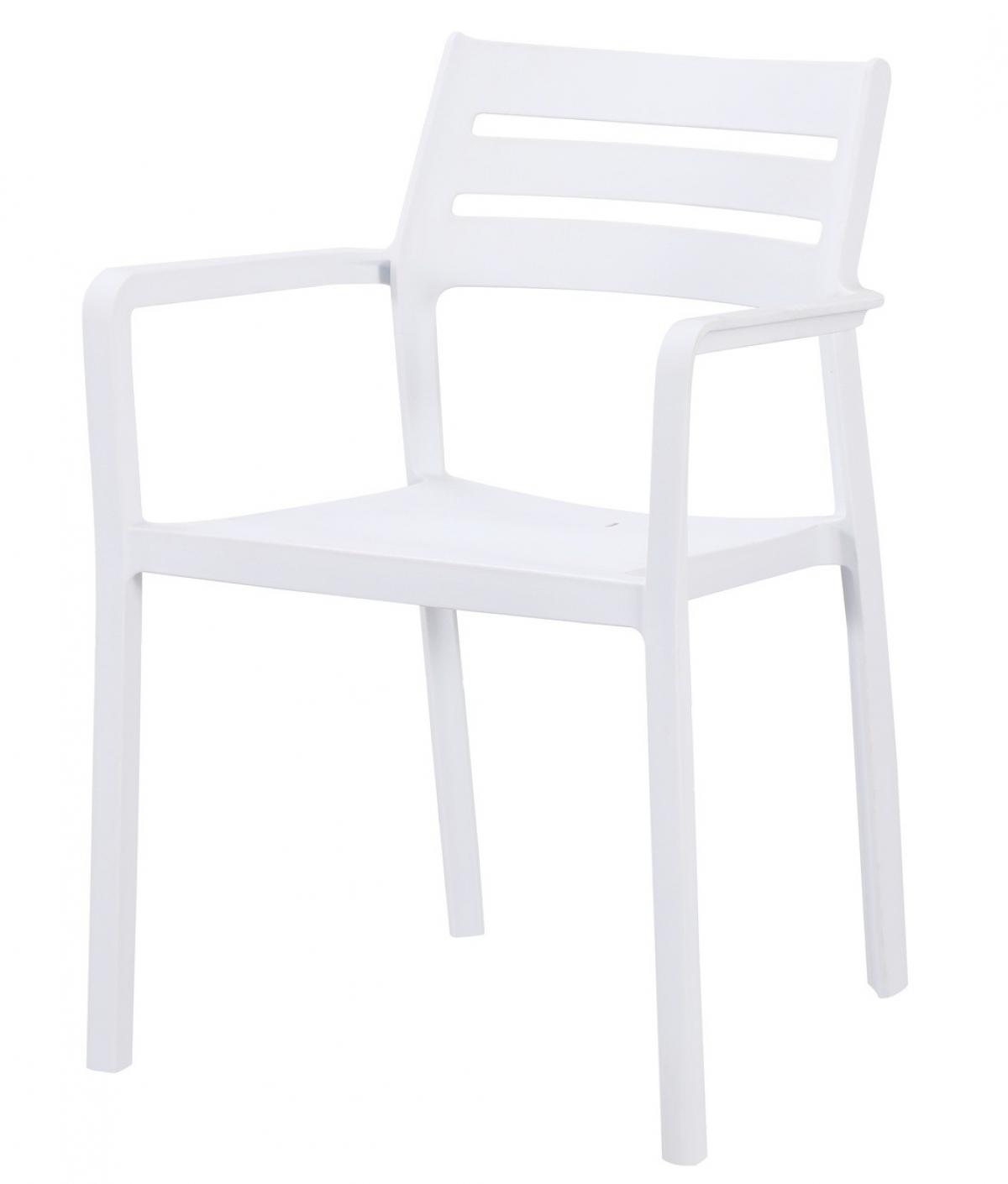 Sillón MADEIRA, apilable, polipropileno blanco