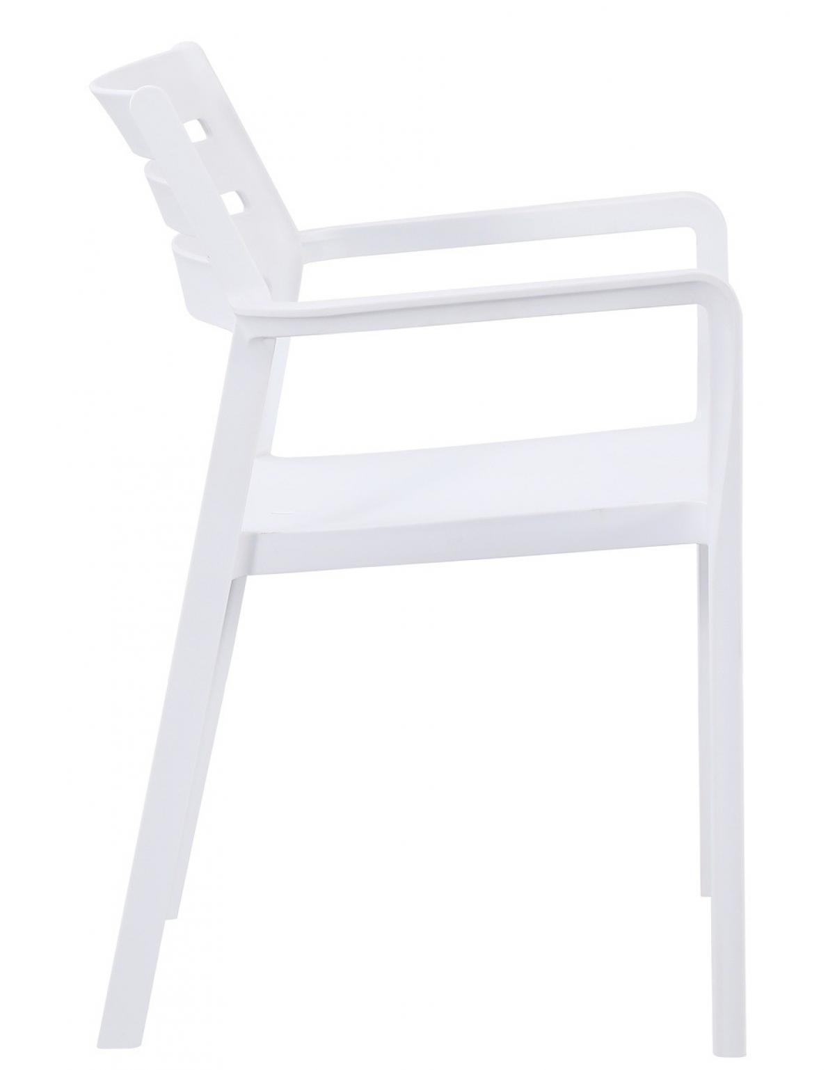 Sillón MADEIRA, apilable, polipropileno blanco