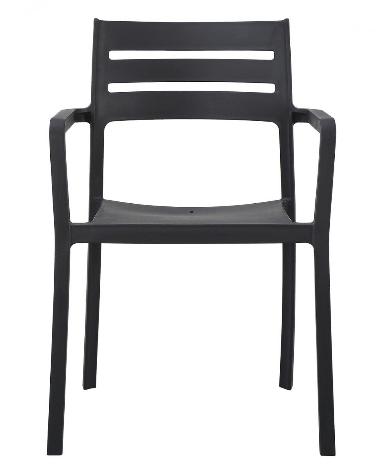 Sillón MADEIRA, apilable, polipropileno negro