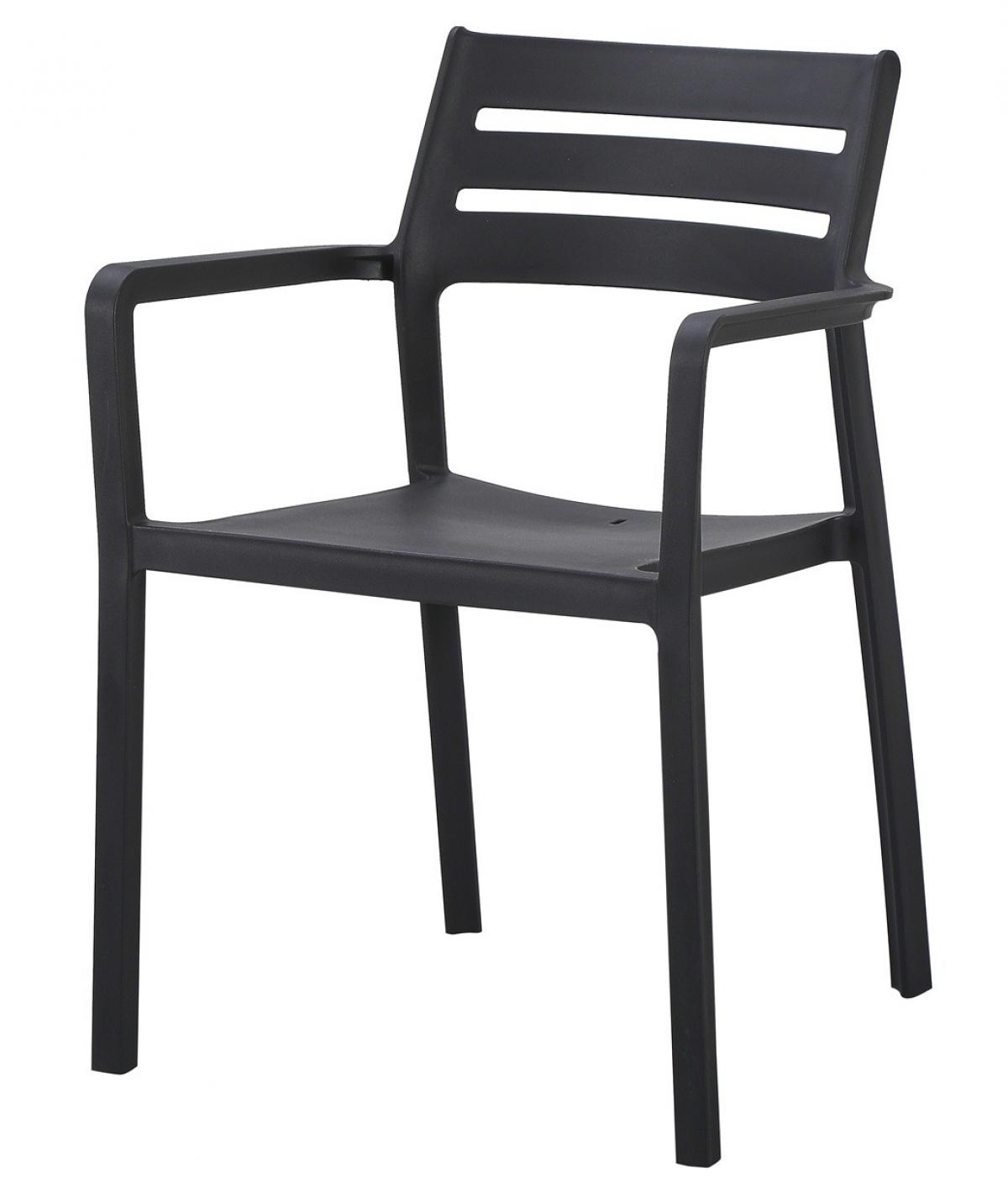 Sillón MADEIRA, apilable, polipropileno negro