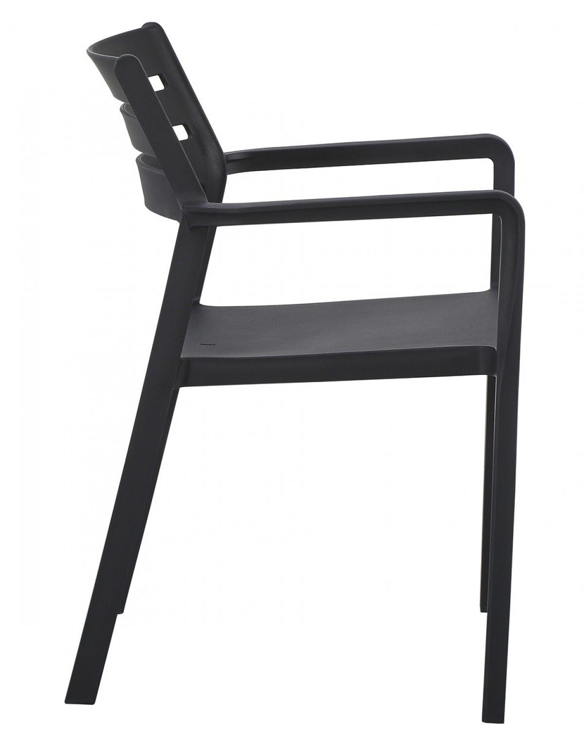 Sillón MADEIRA, apilable, polipropileno negro