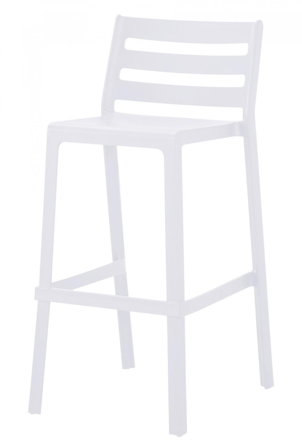 Taburete MADEIRA, apilable, polipropileno blanco