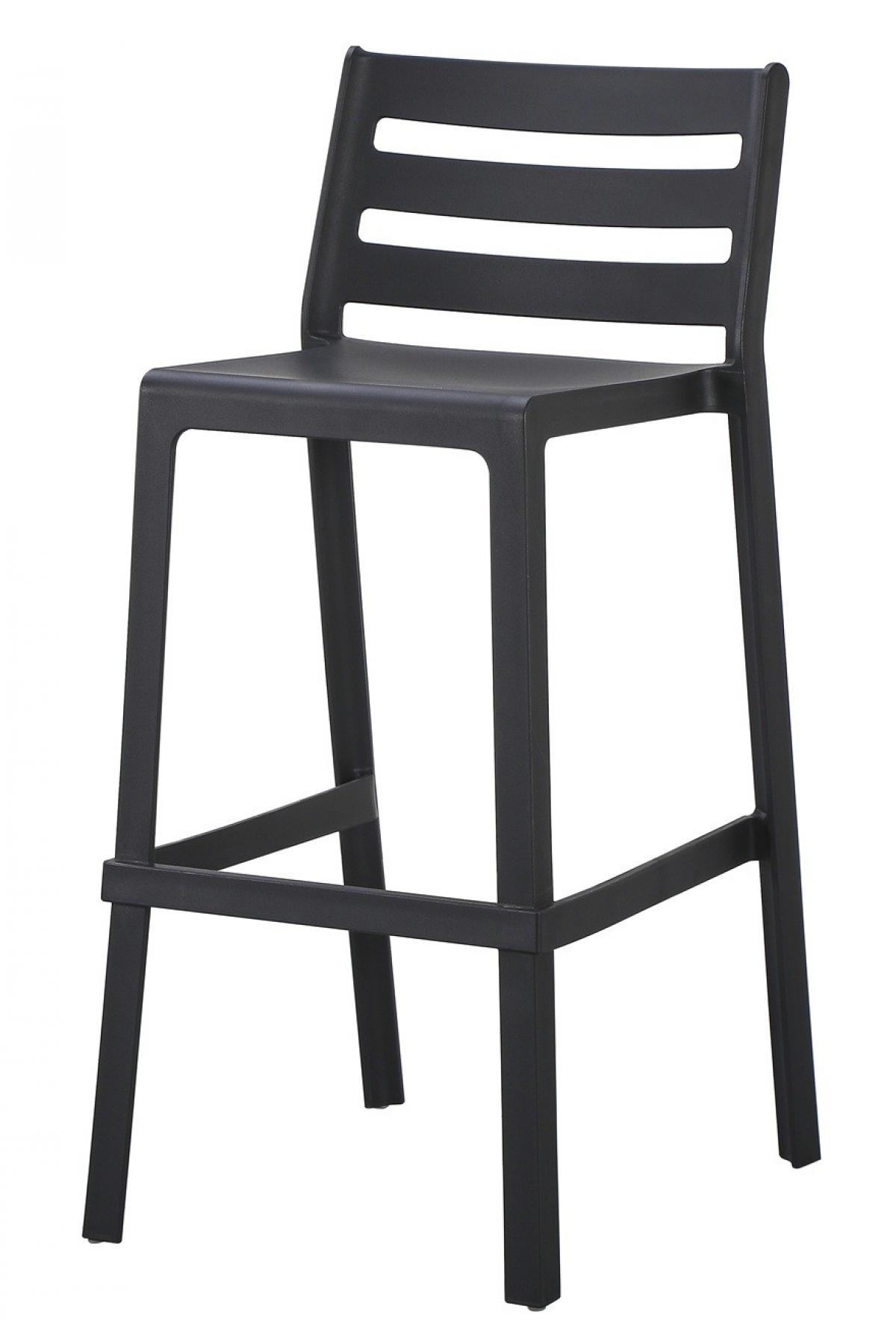 Taburete MADEIRA, apilable, polipropileno negro