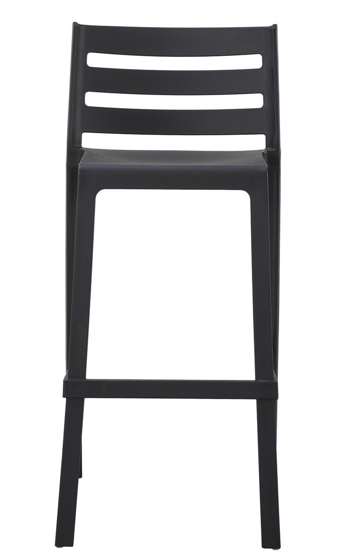 Taburete MADEIRA, apilable, polipropileno negro