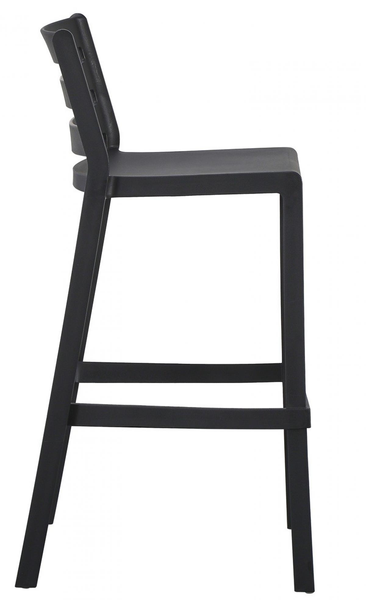 Taburete MADEIRA, apilable, polipropileno negro