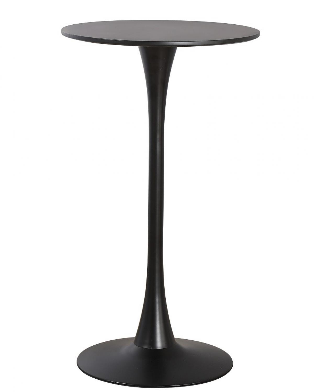 Mesa alta TUL, metal, negra, tapa negra de 60 cms de diámetro