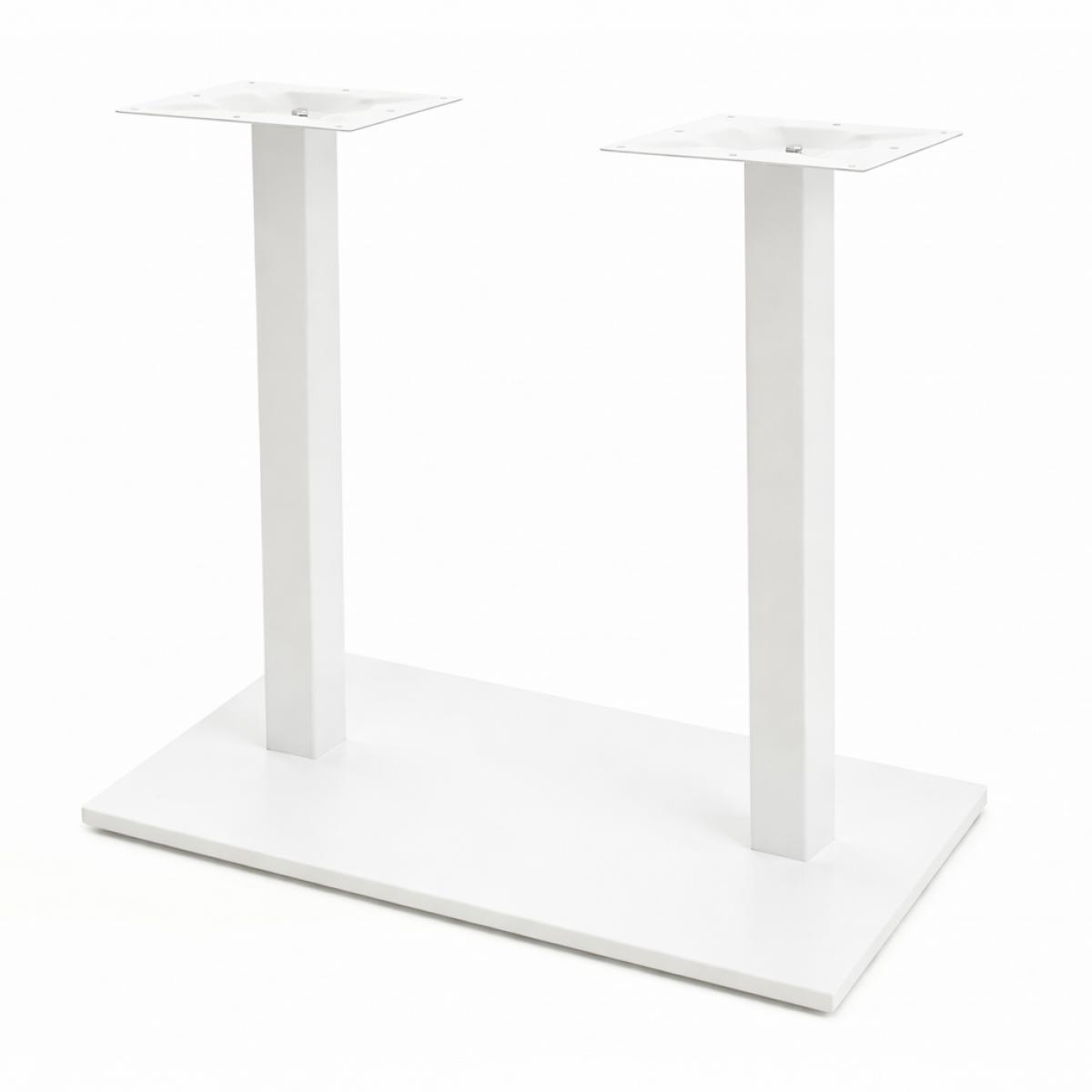 Base de mesa BEVERLY, rectangular, tubo cuadrado, blanca, base de 70 x 40 cms, altura 72 cms
