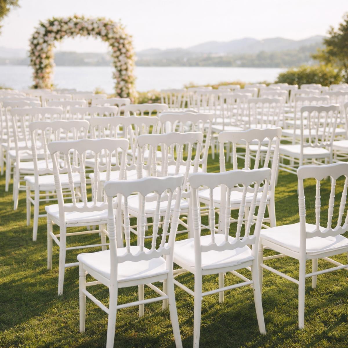 Silla WEDDING 77, apilable, polipropileno blanco