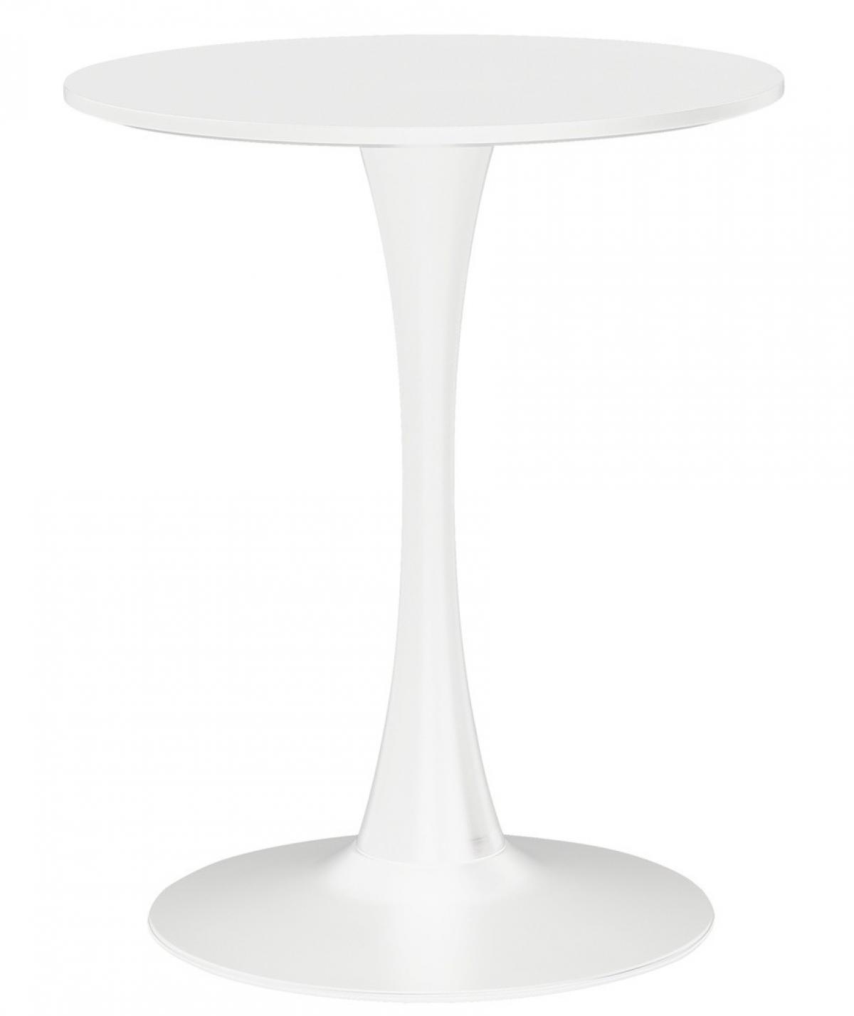 Mesa TUL (SI), base de metal, tapa lacada blanca, 60 cms de diámetro