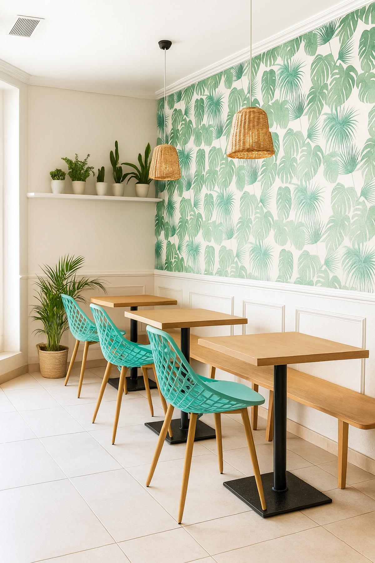 Silla STRAUSS, metal, polipropileno verde pastel