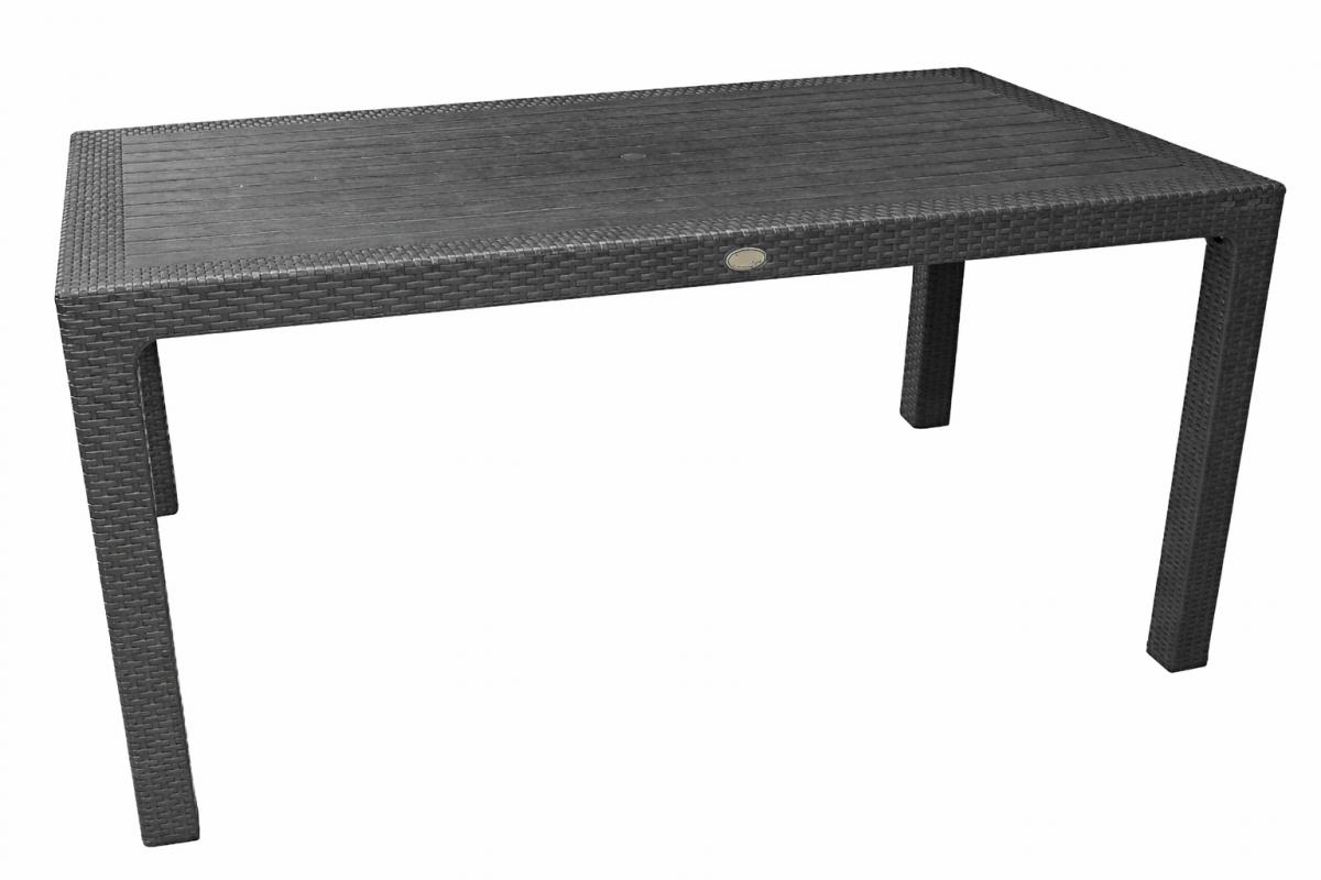 Mesa MIJAS, polipropileno antracita, 150 x 90 cms