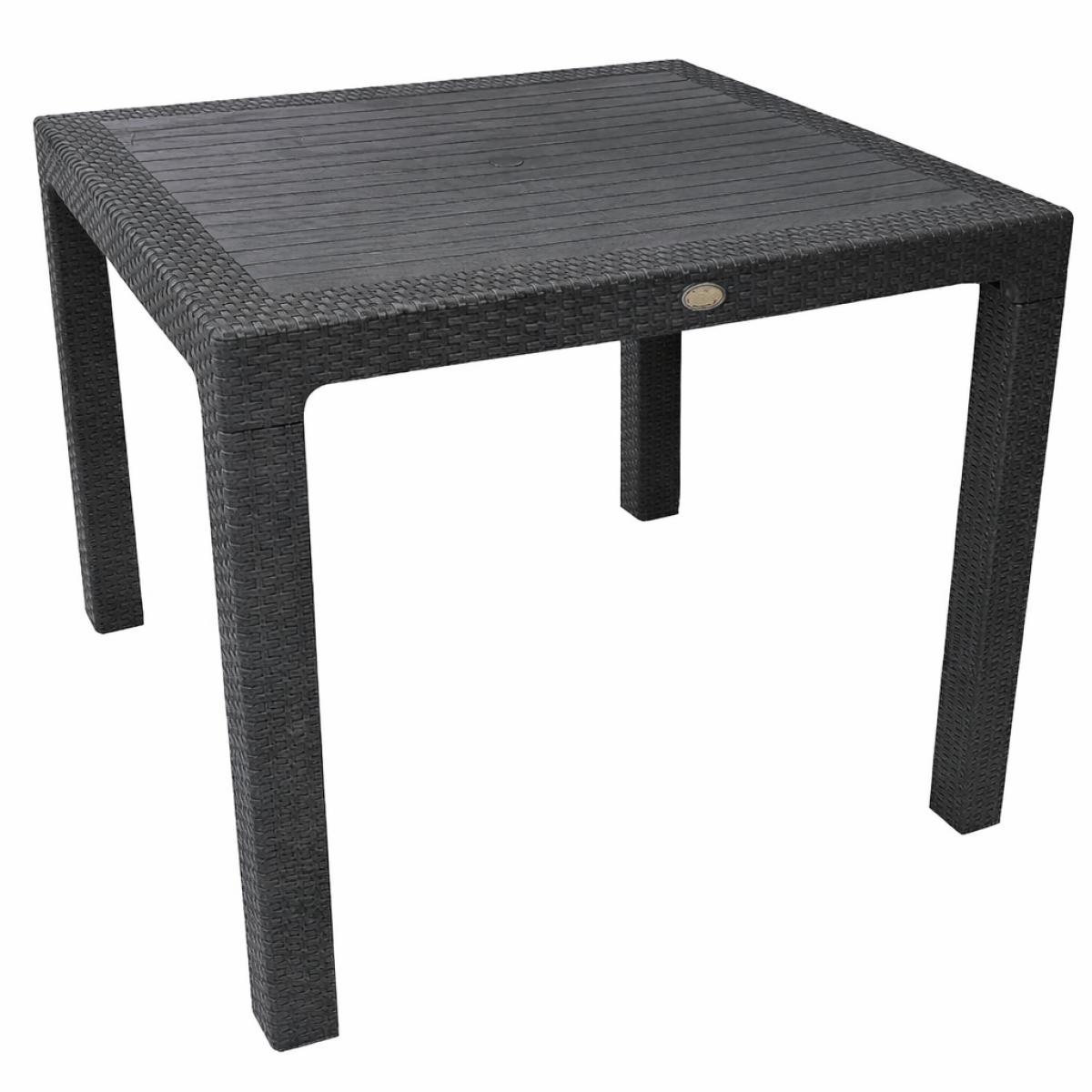 Mesa MIJAS, polipropileno antracita, 90 x 90 cms