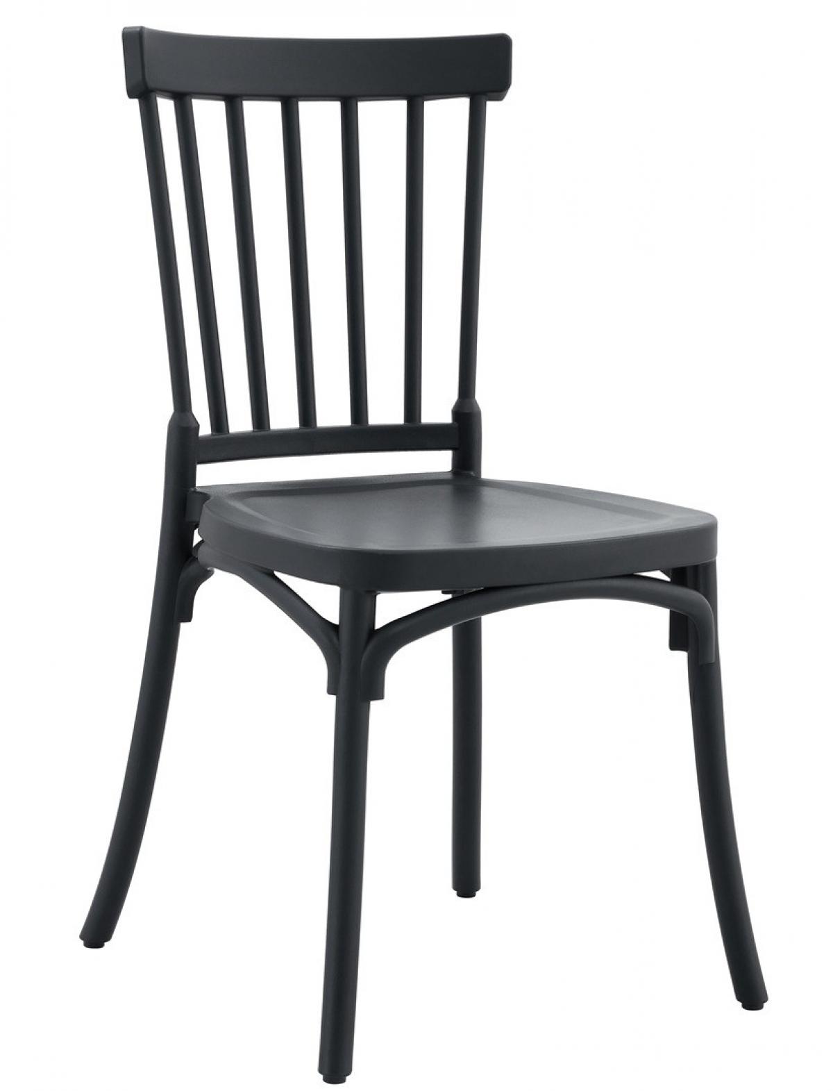 Silla MILOS 43, apilable, tratamiento anti UV, polipropileno antracita