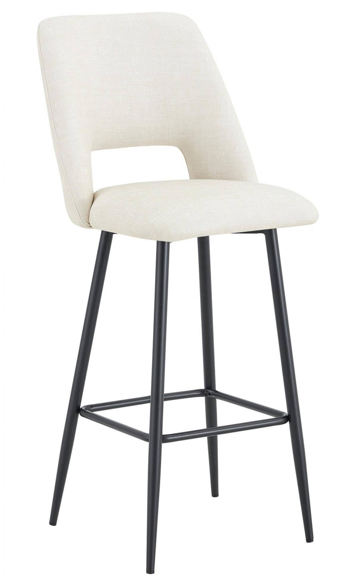 Taburete NOOR, metal, tapizado similpiel imitación tejido