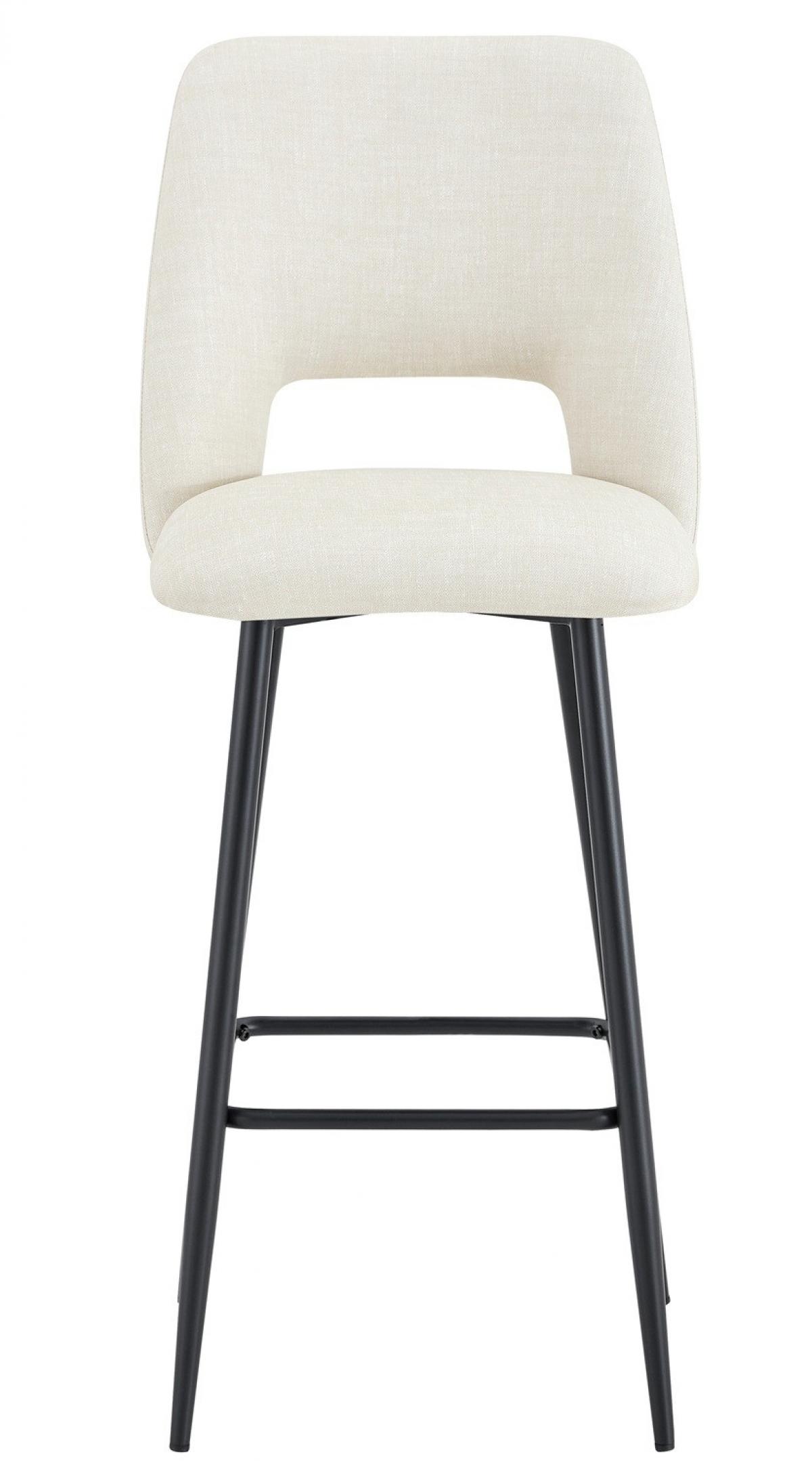 Taburete NOOR, metal, tapizado similpiel imitación tejido