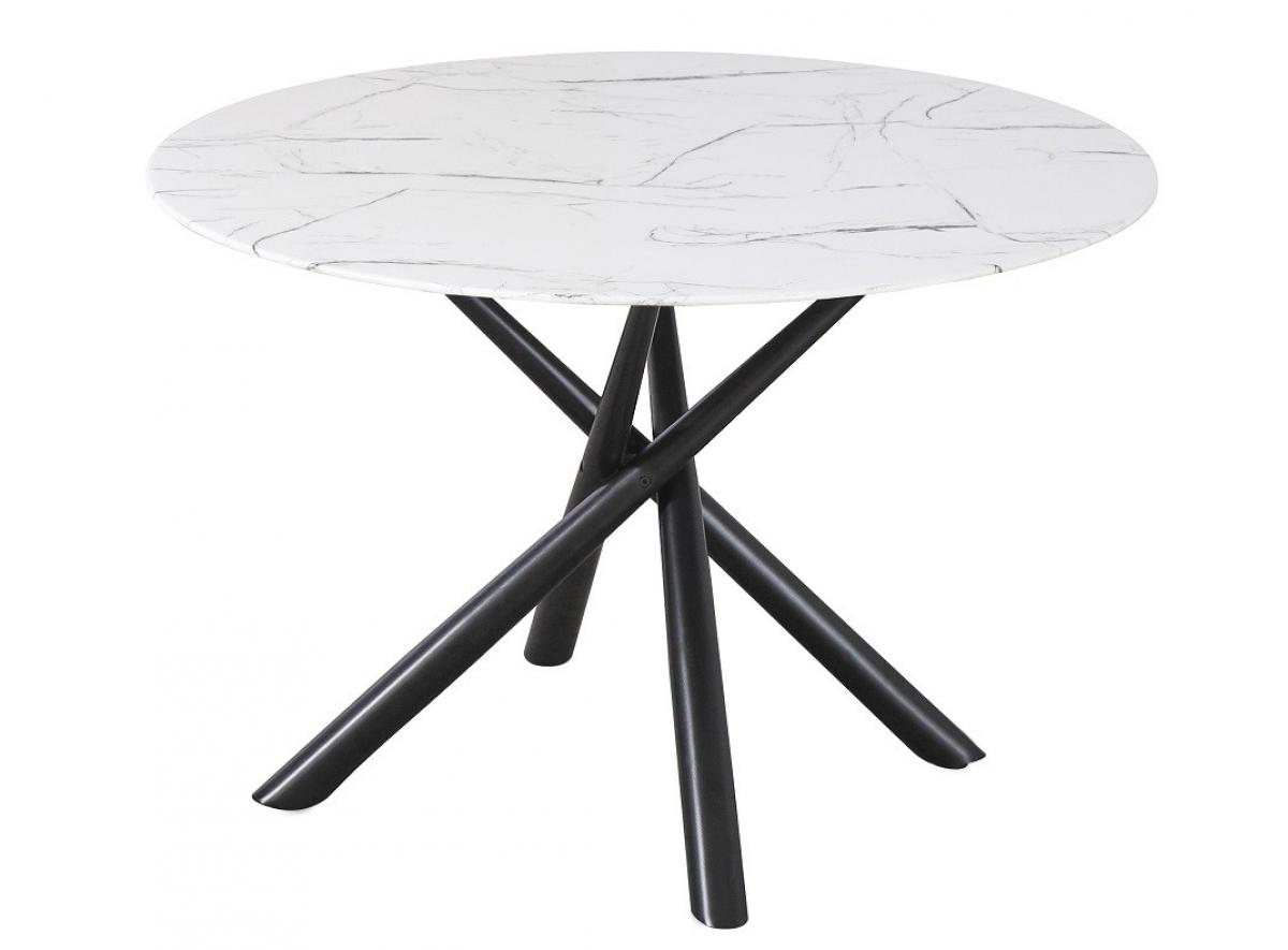 Mesa SAHARA, metal negro, tapa de cristal templado, 120 cms de diámetro