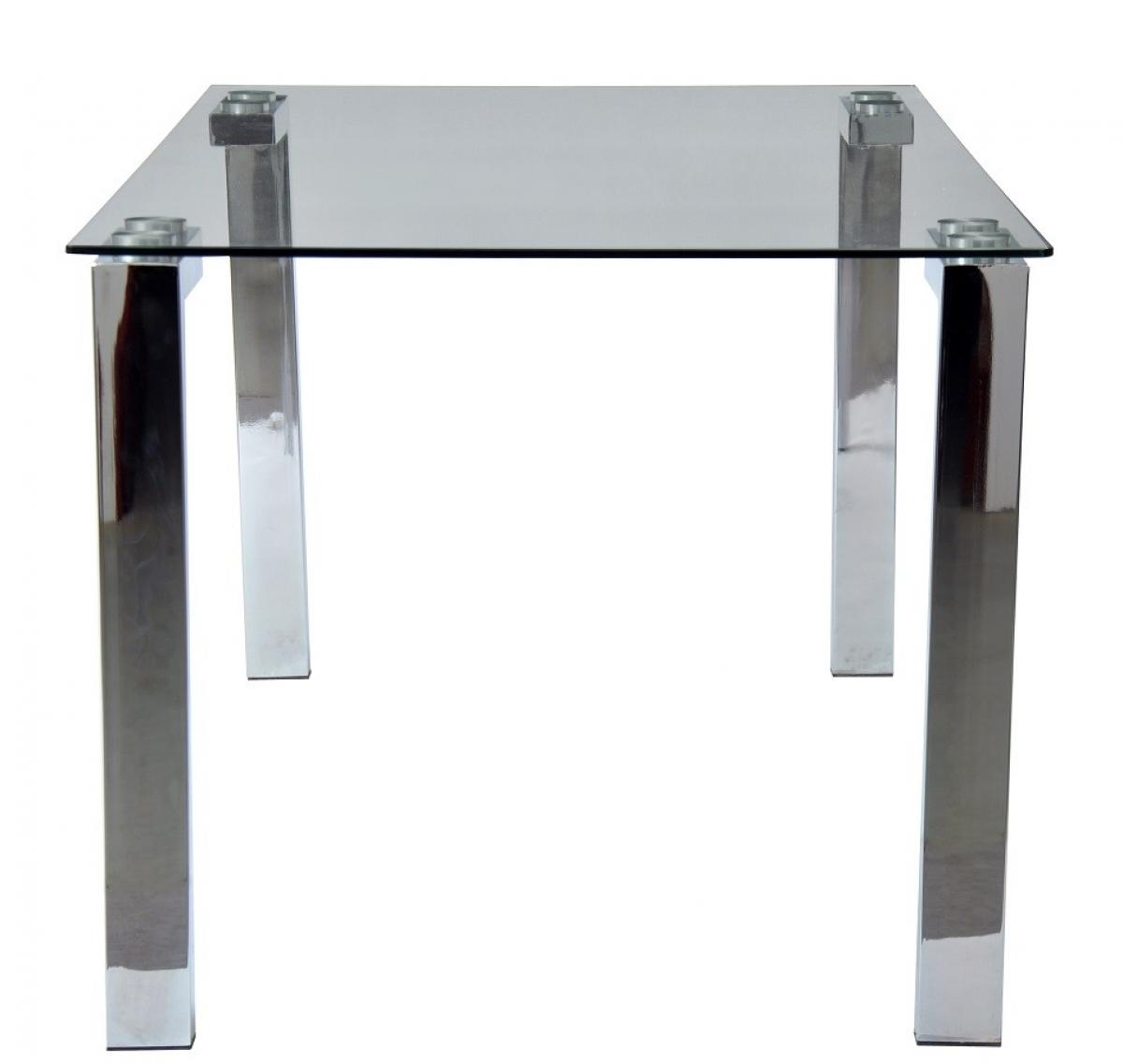 Mesa LAINEY 160 (M), cromada, cristal, 160x90 cms