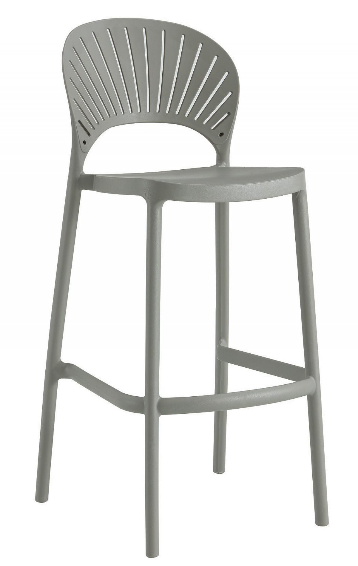 Taburete ABANICO, apilable, polipropileno gris