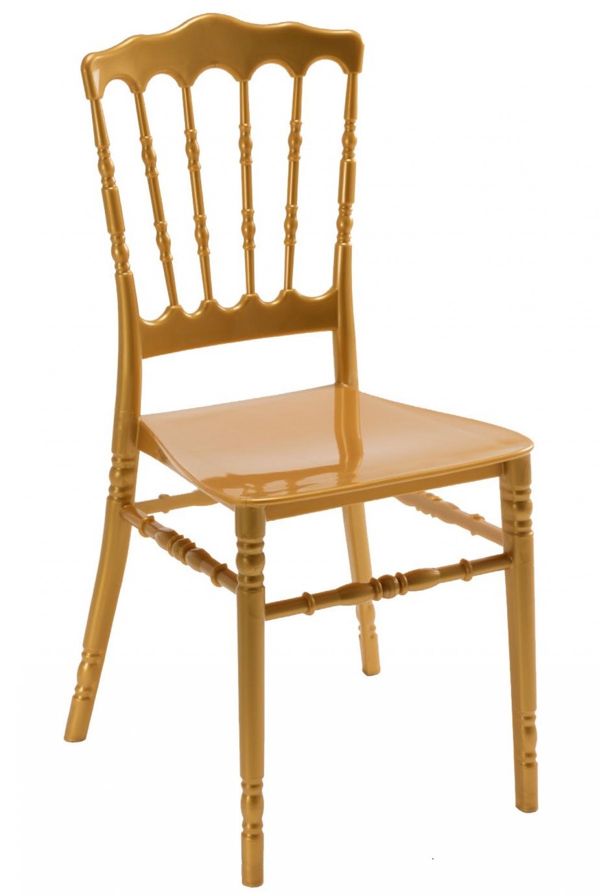 Silla WEDDING, apilable, polipropileno dorado