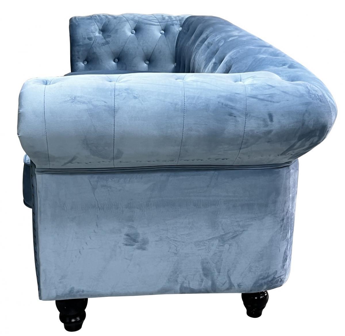 Sofá CHESTER PREMIUM, 2 plazas, tapizado velvet dusky azul