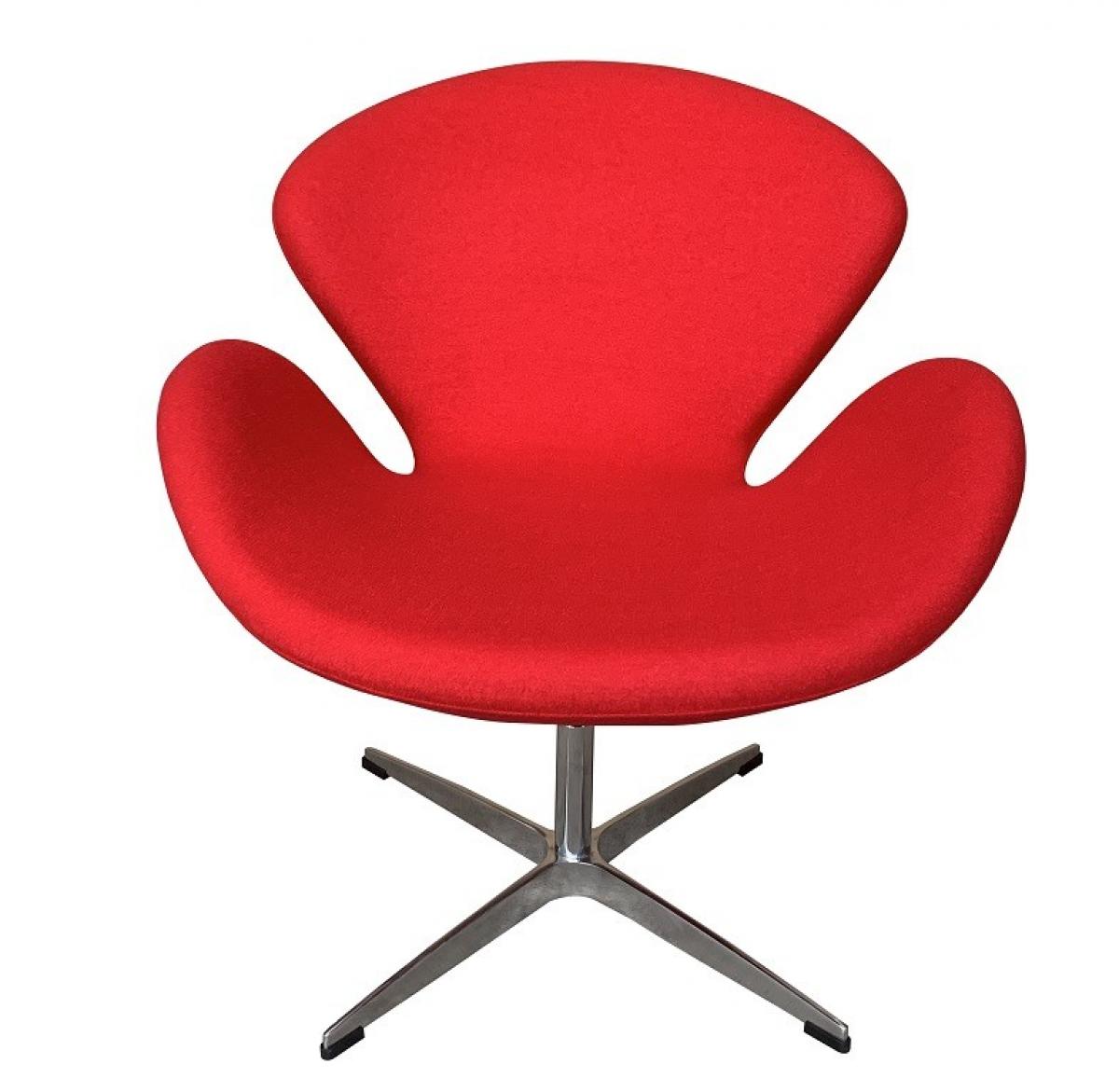 Sillón SW, tapizado en tejido cachemira rojo