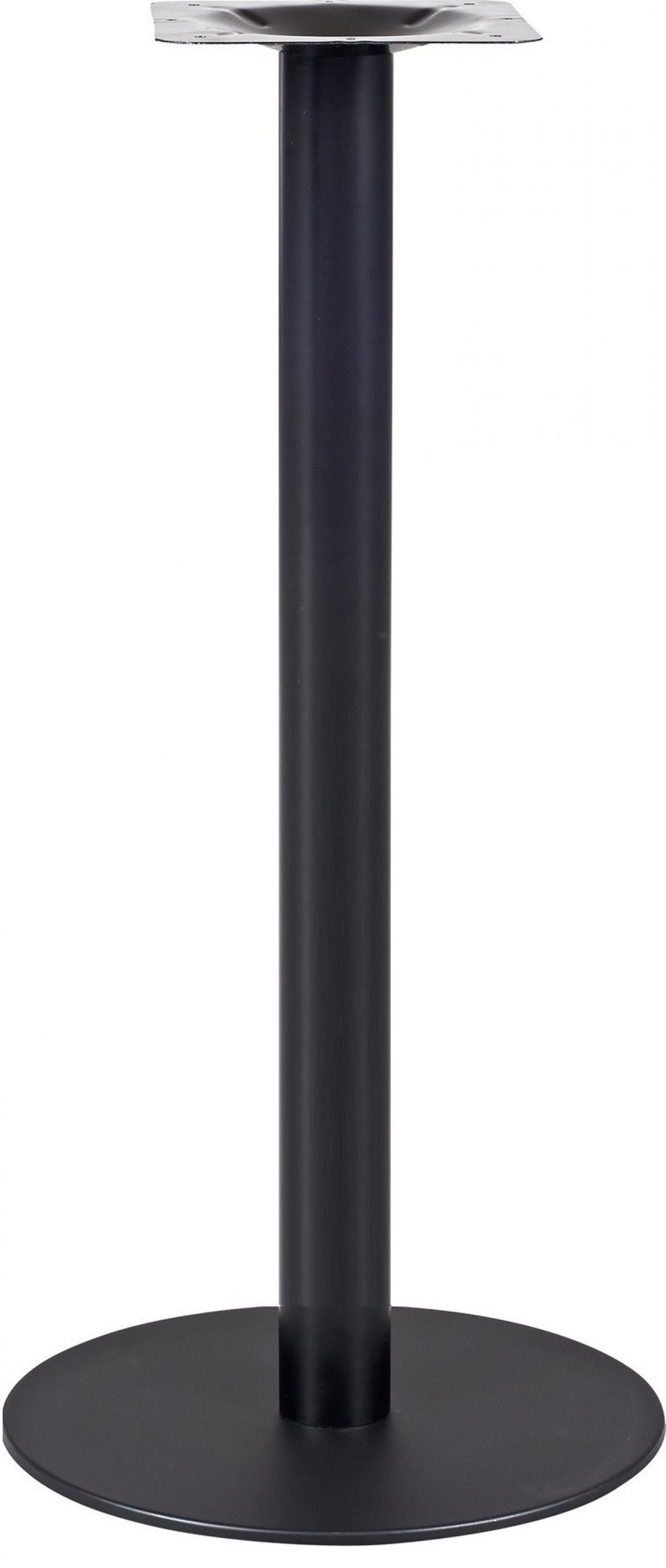 Base de mesa BOMBAY, tubo redondo, negra, base de acero de 8 mm. 45 cms de diámetro, altura 110 cms