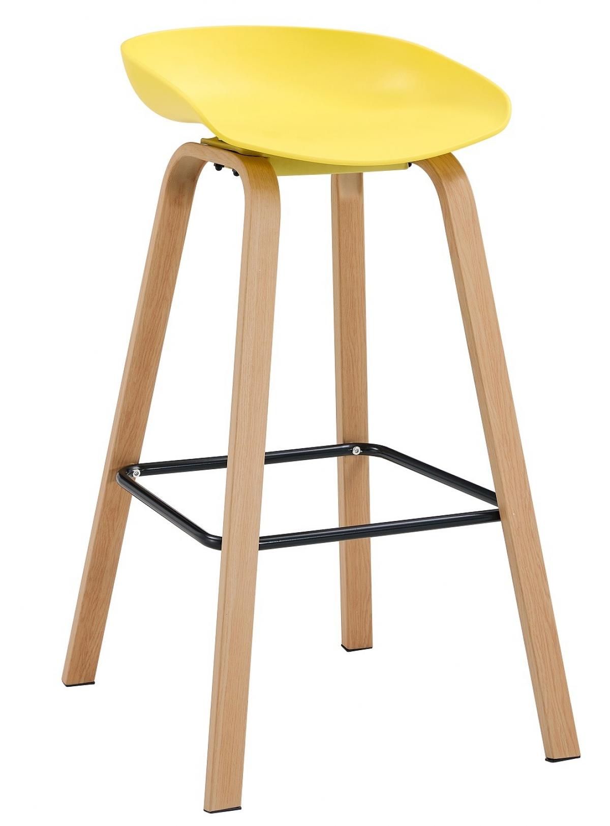Taburete DANTE NEW (SU), metal, polipropileno amarillo