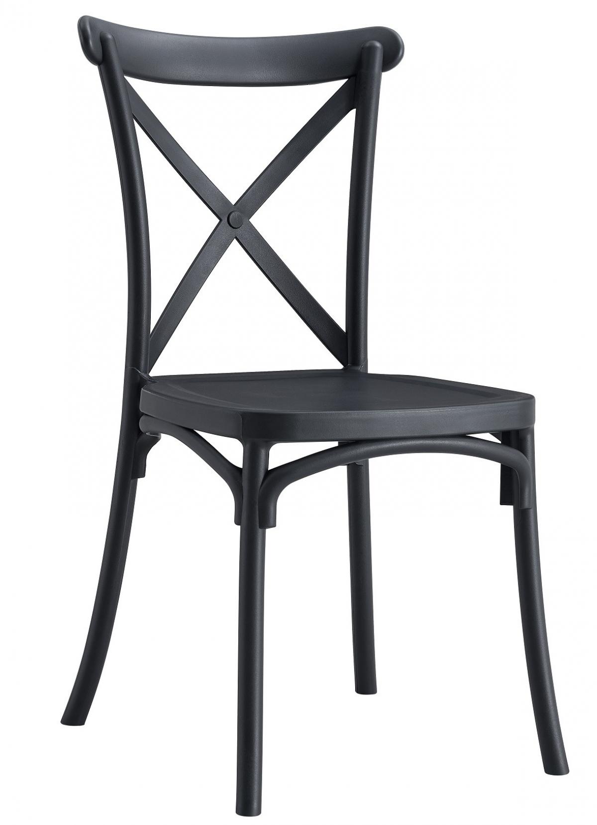 Silla CORFÚ, apilable, tratamiento anti UV, polipropileno antracita
