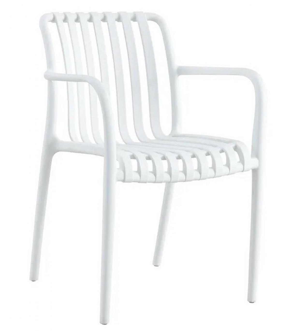Sillón SALER, apilable, polipropileno blanco