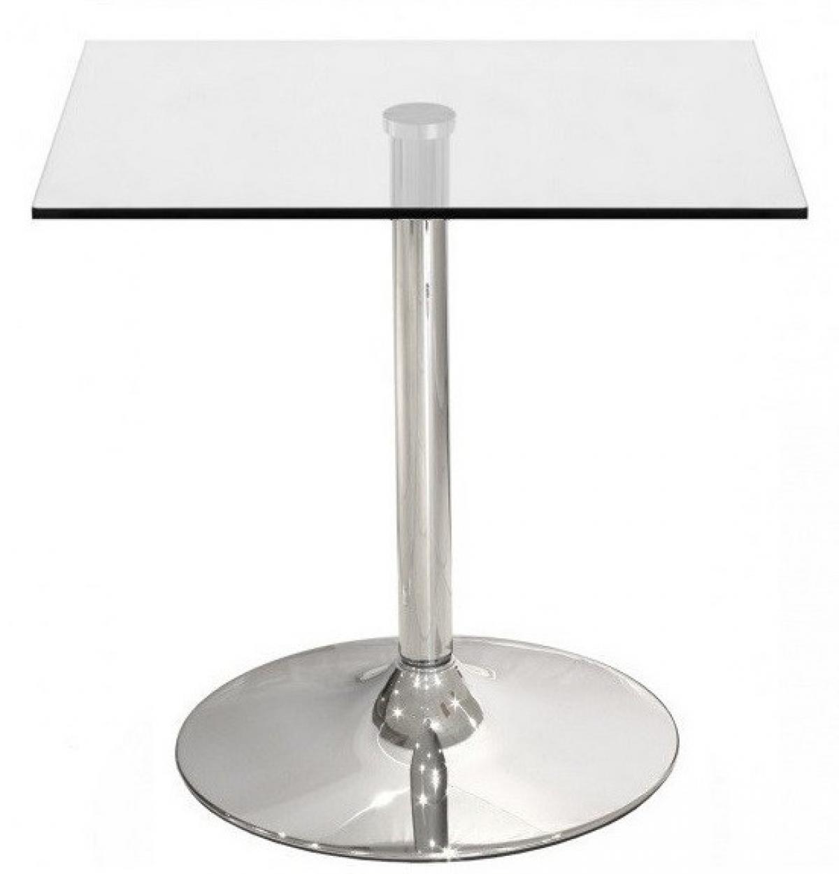 Mesa BERNIE 80C, cromada, cristal templado 80 x 80 cms