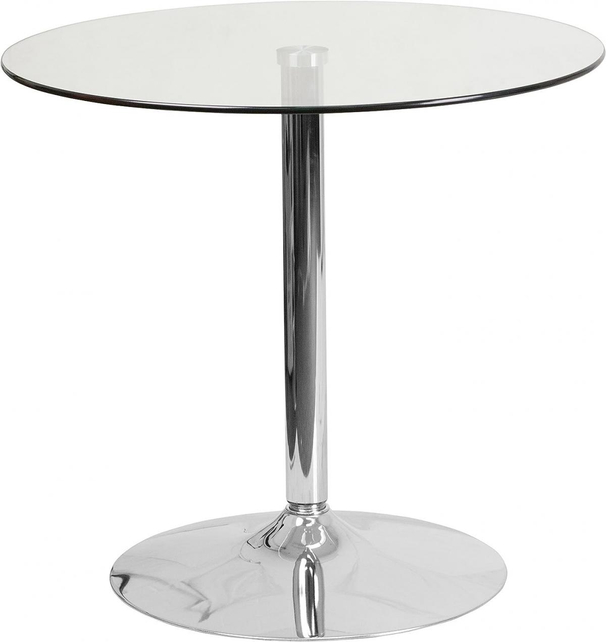 Mesa BERNIE 80R, cromada, cristal templado 80 cms de diámetro