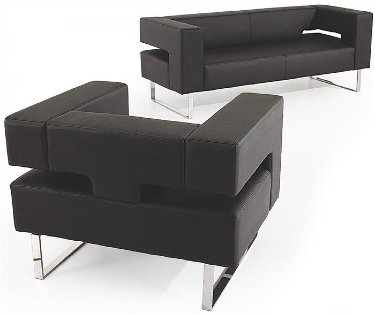 Sillón ADRIANO, similpiel negra