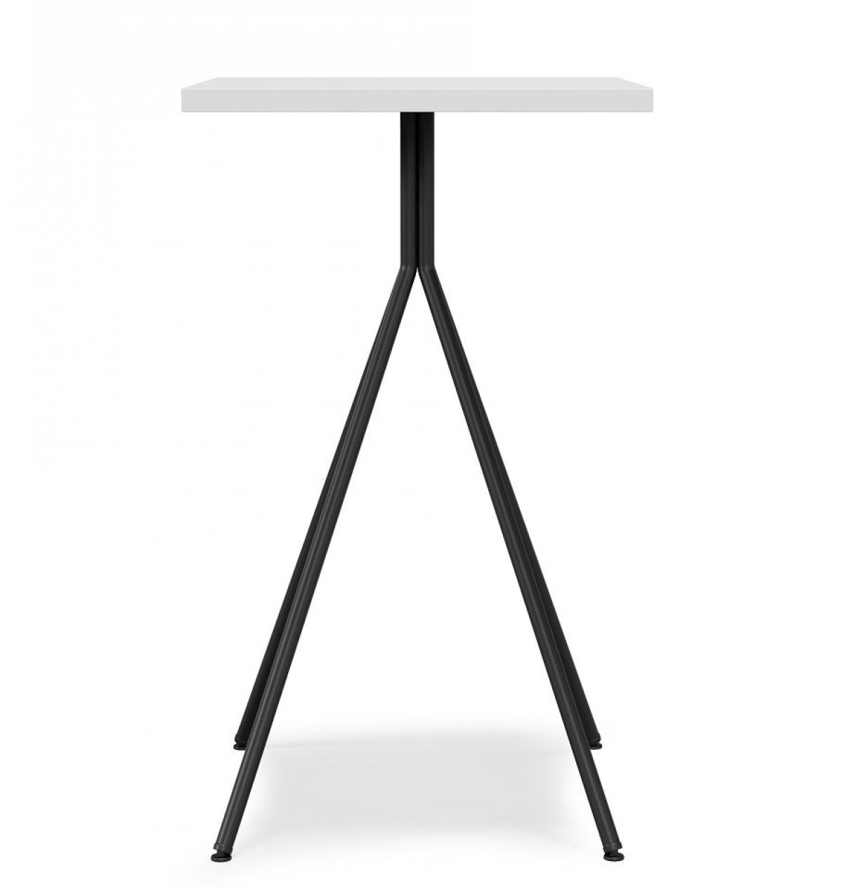 Mesa alta BISTRÓ, metal negro, tapa de MDP color blanco, 60 x 60 cms