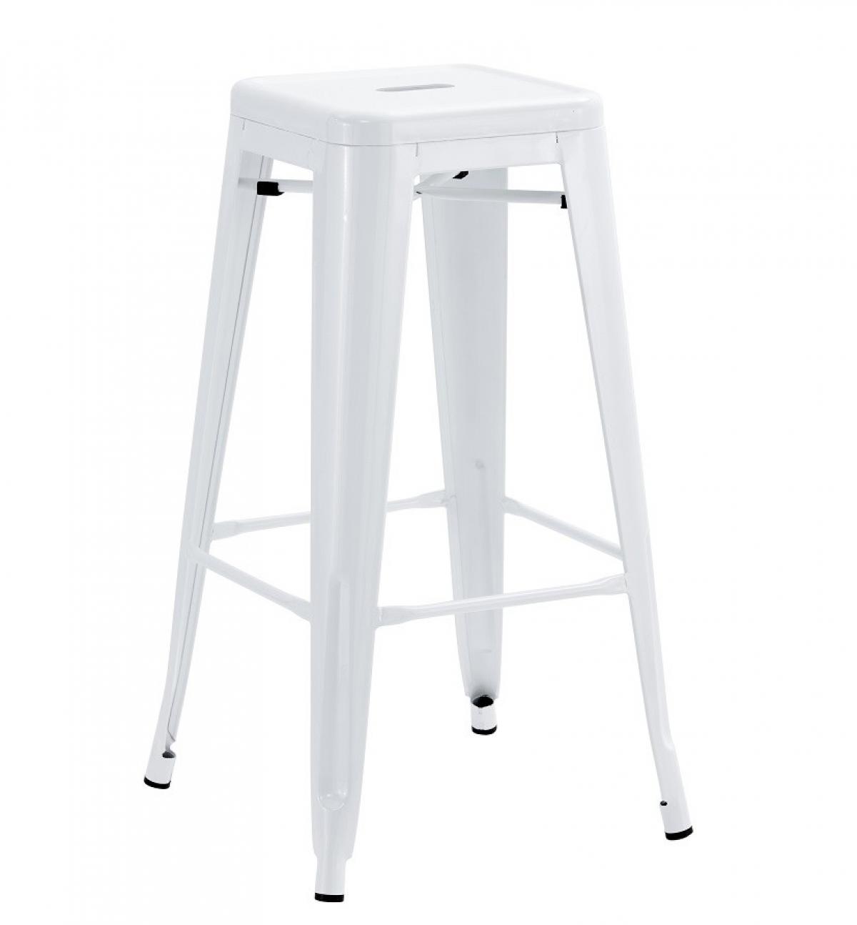 Taburete TOL EK LIMITED, acero, blanco