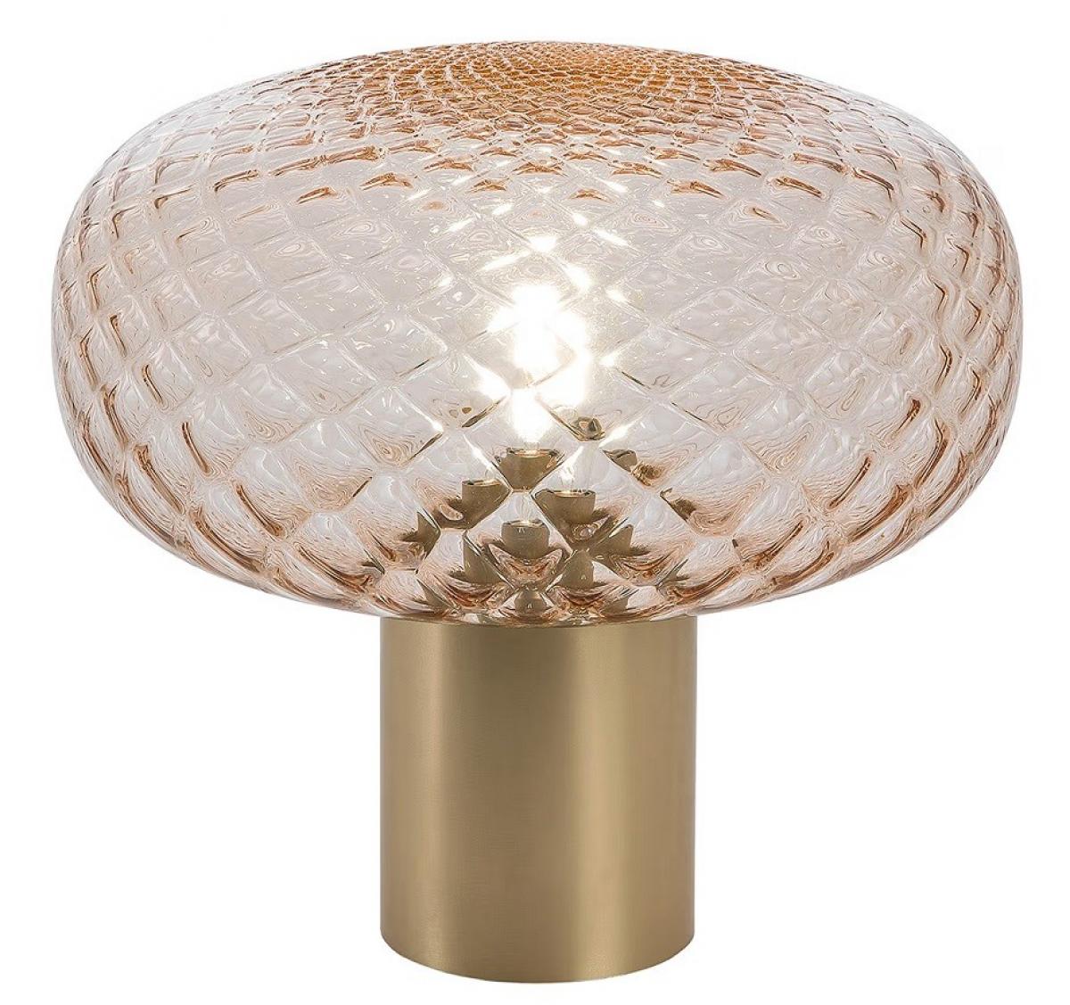 Lámpara GERA SOH28, sobremesa, aluminio, dorada, cristal