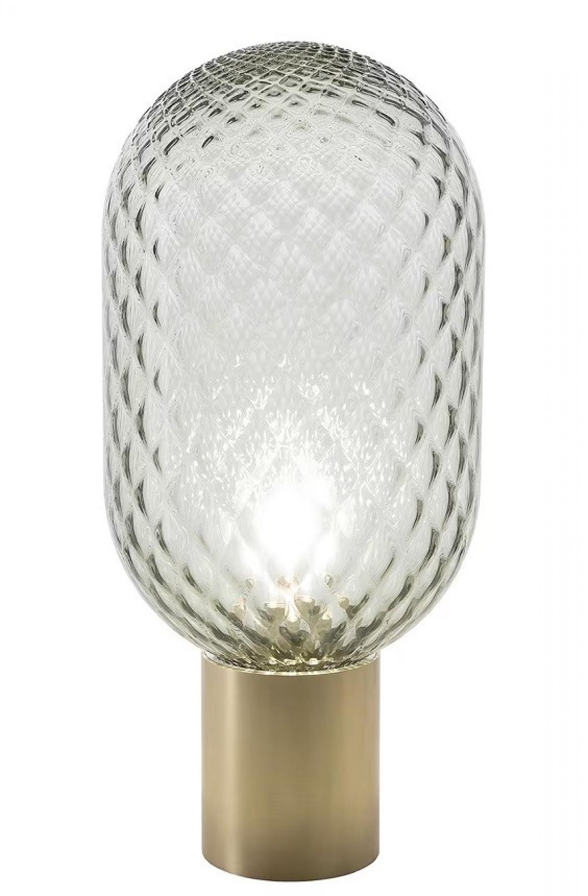 Lámpara GERA SOH43, sobremesa, aluminio, dorada, cristal