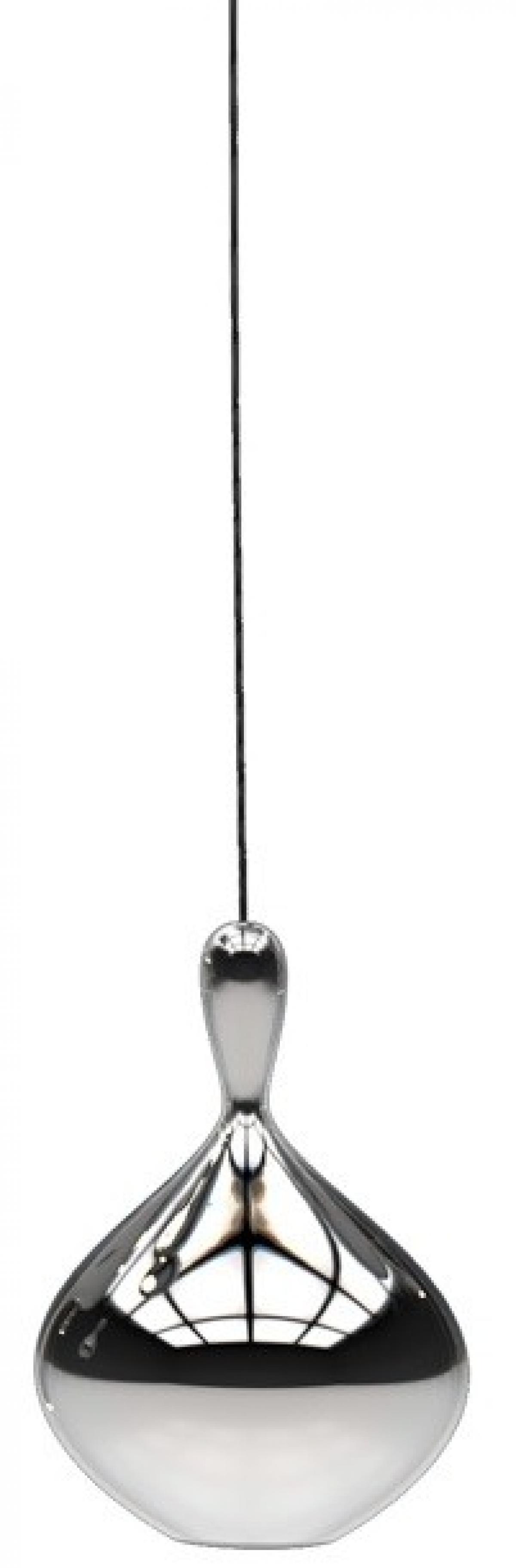 Lámpara HERDA H355, colgante, metal, cristal plateado