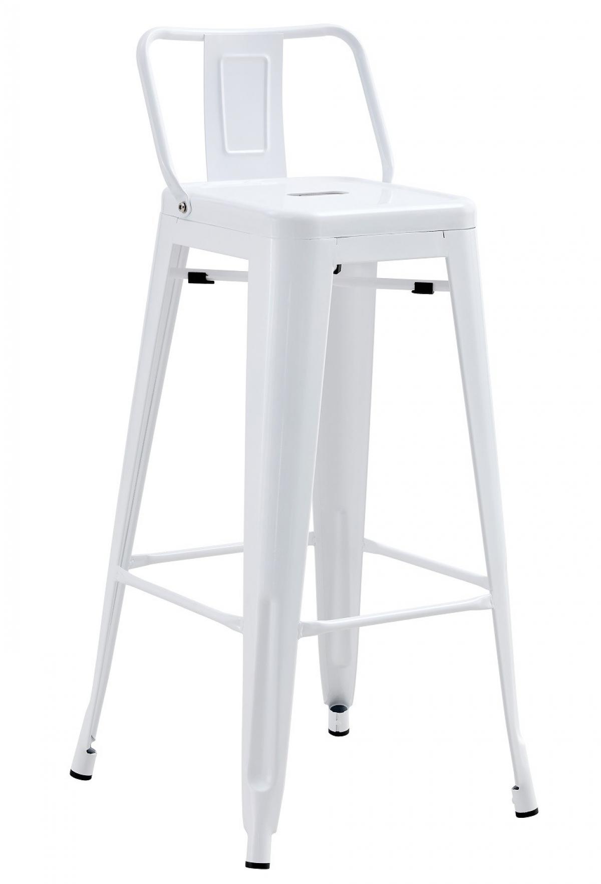 Taburete TOL R1 EK, apilable, acero, blanco
