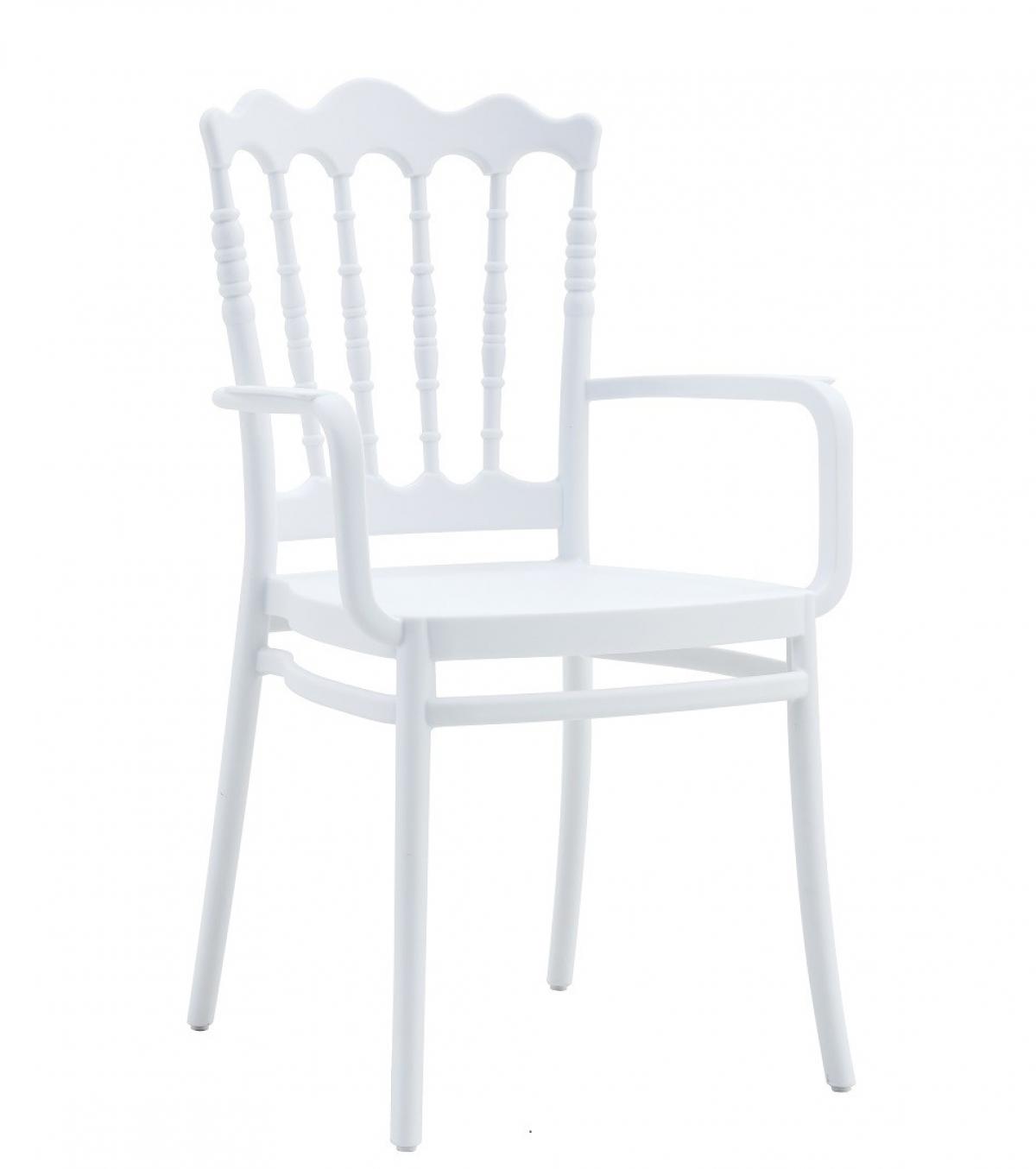 Sillón WEDDING, apilable, polipropileno blanco