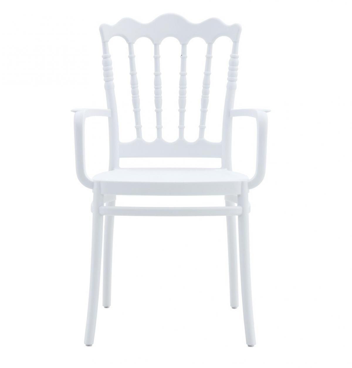 Sillón WEDDING, apilable, polipropileno blanco