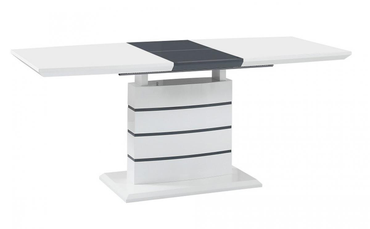 Mesa CHAMBERY, extensible, lacada blanca, 140 ~ 180 x 80 cms