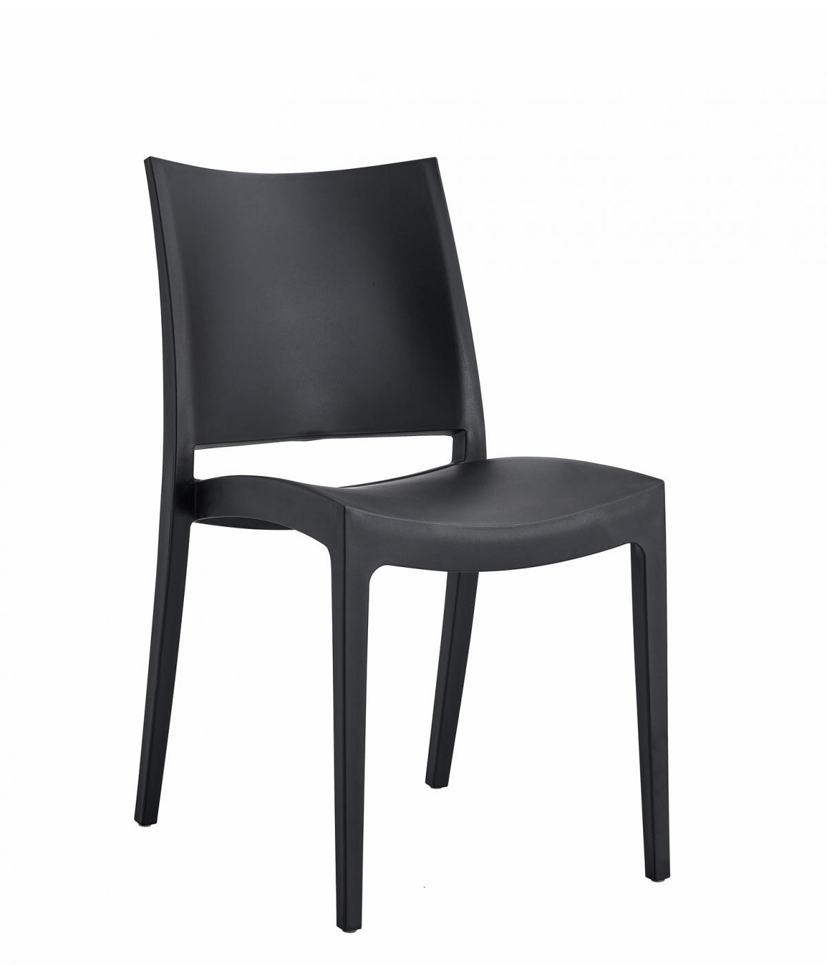 Silla CAPRI, apilable, tratamiento anti UV, polipropileno antracita