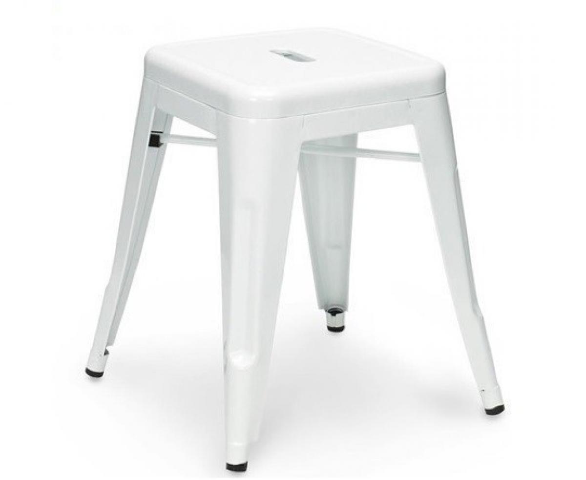 Taburete TOL EK LIMITED 46, bajo, acero, blanco