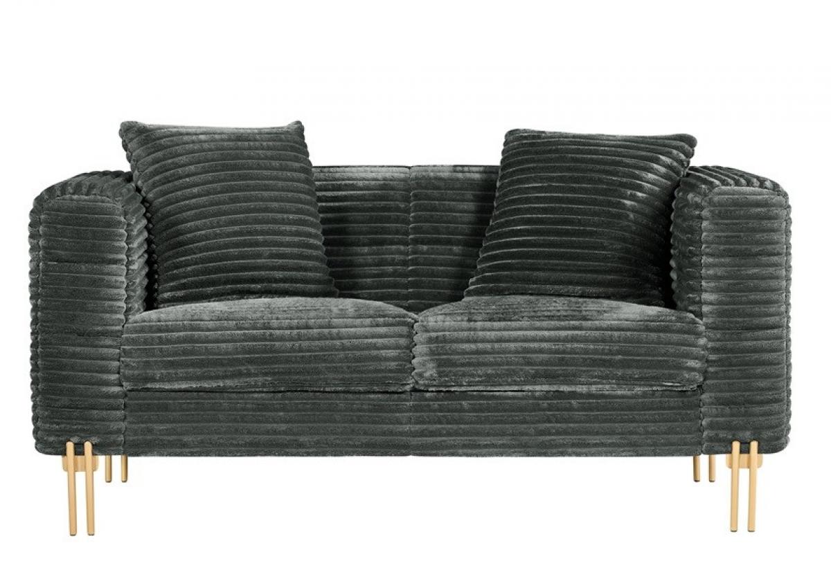 Sofá LARIOS, 2 plazas, tejido corduroy gris