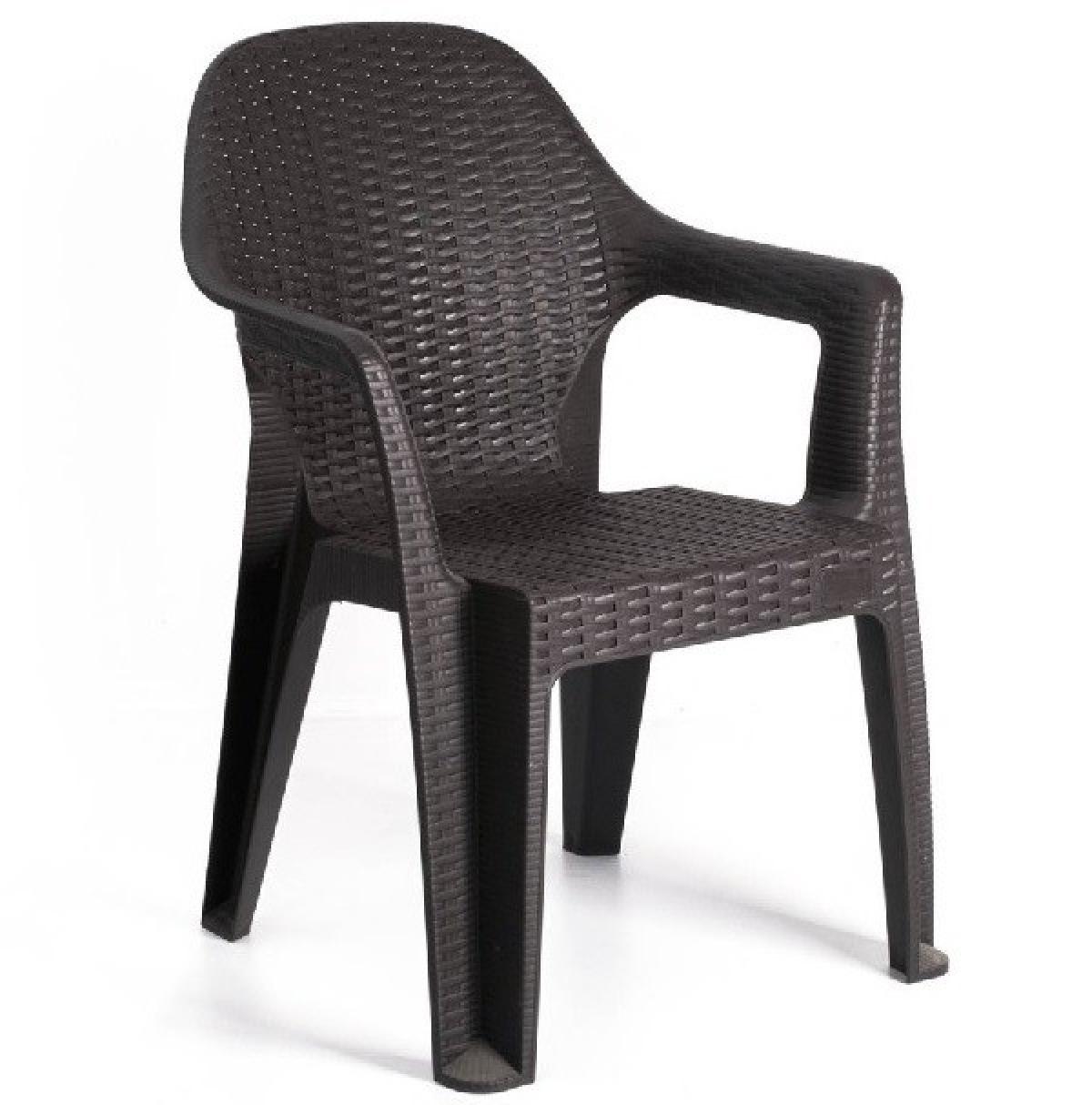 Sillón CIES, apilable, polipropileno marrón chocolate