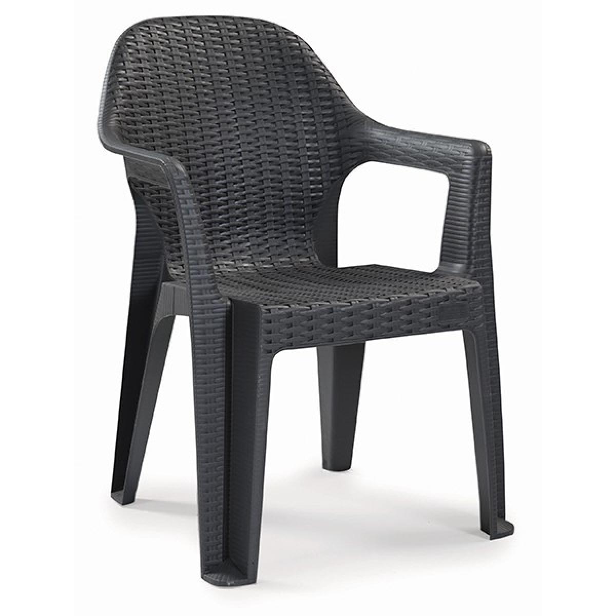 Sillón CIES, apilable, polipropileno antracita
