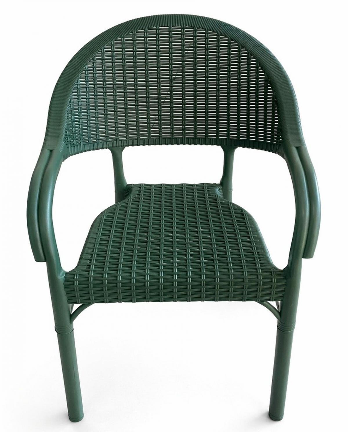 Sillón TORREMOLINOS, apilable, patas metálicas, polipropileno verde
